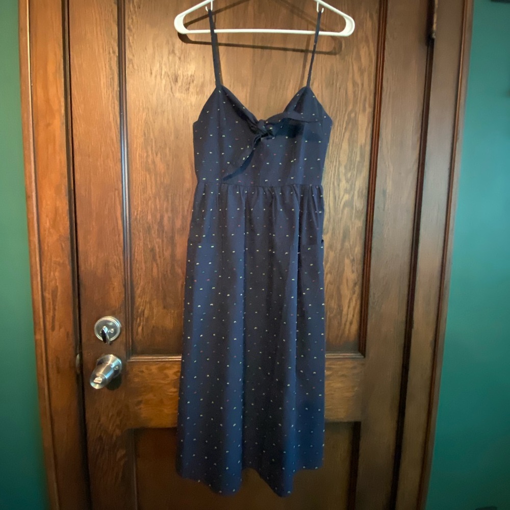 Francescas Blue tie front midi dress